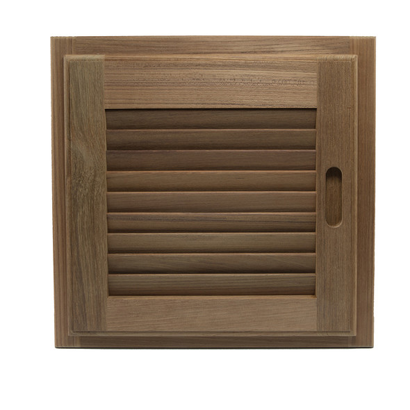Whitecap Teak Louvered Door & Frame - Right Hand - 15 x 15 inches, Part Number 60722