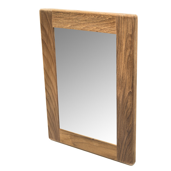 Whitecap Teak Rectangular Mirror Model 62544 – 11 x 15 Inches with Oiled Finish