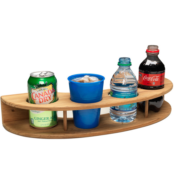 Whitecap Teak Curved Four-Drink Rack Model 63219 for Boats and Marine Use