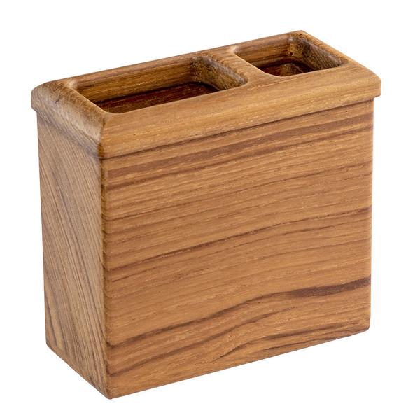 Whitecap Square Toothbrush Holder (Oiled) - Teak, Part Number 63111