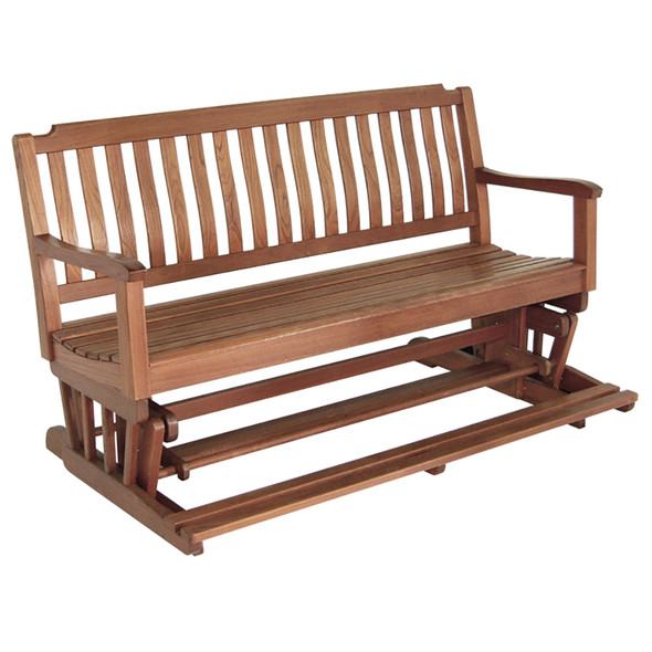 Whitecap Teak Glider Bench Part #60094 - Outdoor Rocking Bench with Built-in Footrest