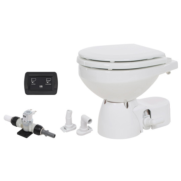Jabsco Quiet Flush E2 12V Fresh Water Marine Toilet with Compact Bowl and Touch Sensor Control