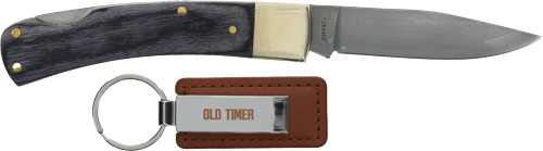 Old Timer Knife Lockback Foldr with Stainless Steel Blade and Laminated Wood Handle