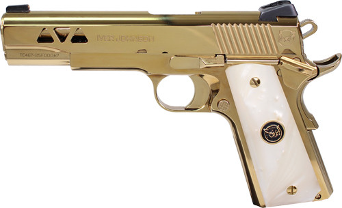 Iver Johnson Golden Eagle 45 ACP Semi-Auto Pistol with Polished PVD Finish and Adjustable Sights