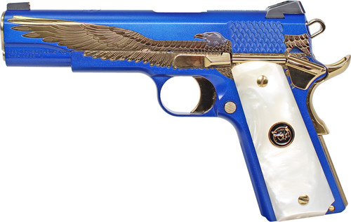 Iver Johnson Eagle Majestic .45 ACP Semi-Auto Pistol with Forged Steel Frame and Polished PVD Finish