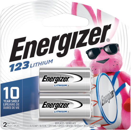 Energizer CR123A Lithium Batteries (2-Pack) – Reliable Power for Cameras, Flashlights, and Security Devices
