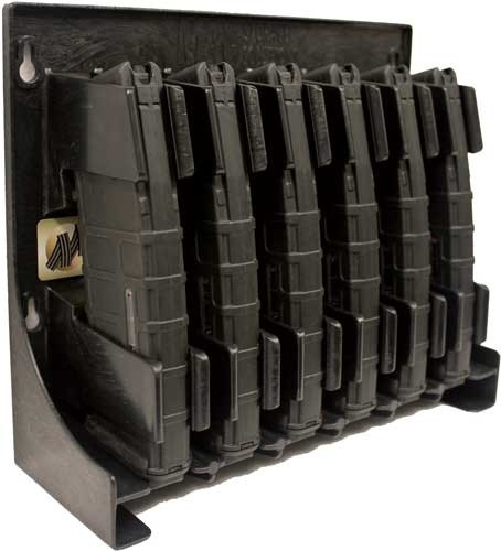 Mag Storage Solutions AR-15 Magazine Holder Part MSSBLK-1 – Holds 6 Magazines in Matte Black Impact Grade ABS Plastic
