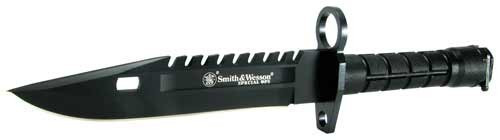 Smith & Wesson S&W Bayonet Special Ops M-9 Fixed Blade Knife with Nylon Fiber Handle and Black Scabbard