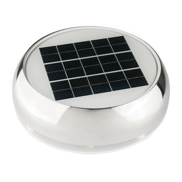 Marinco 4-inch Day/Night Solar Vent with Stainless Steel Housing and Battery Operation