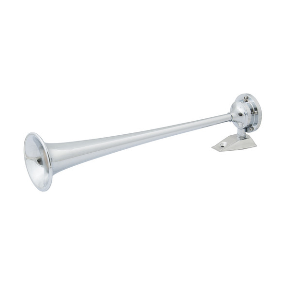 Marinco 24V Chrome Plated Single Trumpet Air Horn – Loud Marine Horn with Compressor