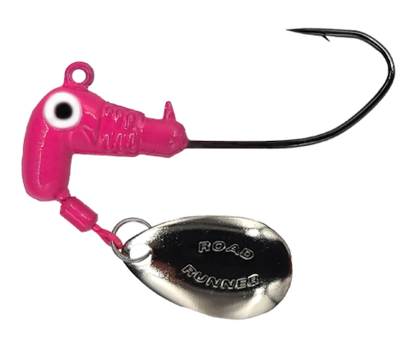 Blakemore Road Runner Sickle Hook Heads 6-Pack, 2/0 Hook Size, Pink, 1/8 inch - S143-033