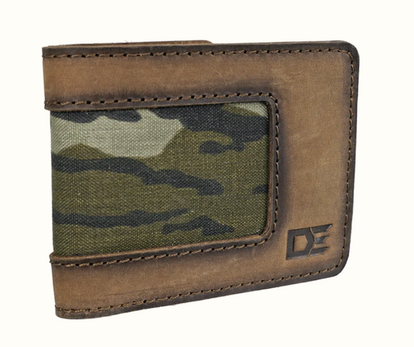 Dead End Game Calls Inc. DE Bi-Fold Wallet in Camo and Leather (Part Number: MODE21BFW)