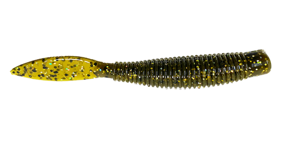 Missile Baits Miss Ned Bomb 3.25 Inch Green Pumpkin Flash - 10 Pack
