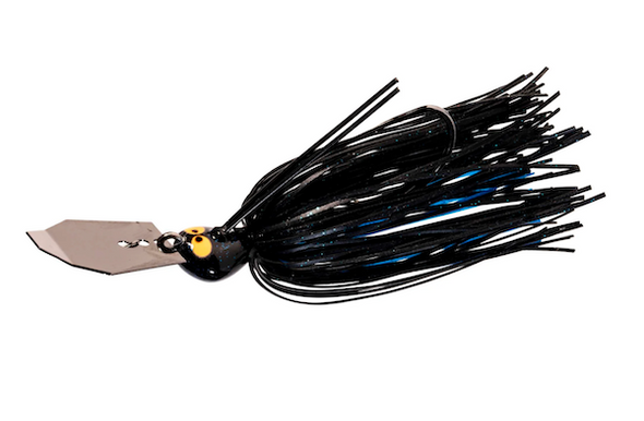 Z-Man Crosseyez Chatterbait 3/8 oz Black and Blue – Versatile Bass Lure for Freshwater Fishing