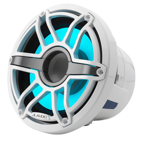 JL Audio M6 8-Inch Marine Subwoofer with Gloss White Sport Grille and Transflective RGB LED Lighting – Model M6-8IB-S-GwGw-i-4