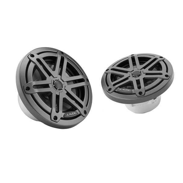 JL Audio M3 Series 6.5-inch Marine Coaxial Speakers with Grey Metallic Sport Grilles - M3-650X-S-Gm