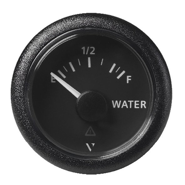 Veratron 52mm ViewLine Fresh Water Resistive Water Level Gauge with Black Dial and Round Bezel (Part No. A2C59514099)