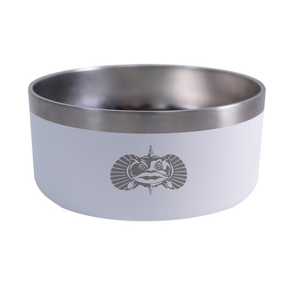 Toadfish Non-Tipping Dog Bowl - White, 6-Cup Capacity with SmartGrip Technology and Lid