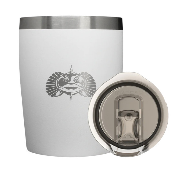 Toadfish Non-Tipping 10oz Rocks Tumbler - White with Double-Wall Insulation and Graduated Measurements