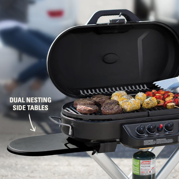Coleman RoadTrip 285 Standup Propane Gas Grill - Red, Portable Camping and Tailgate Grill