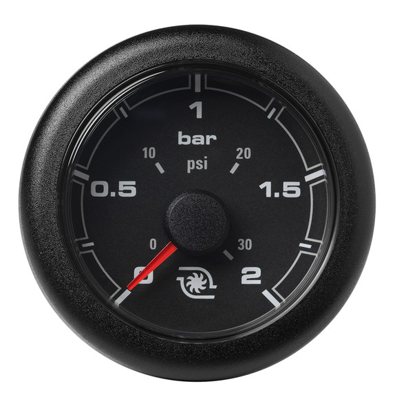 Veratron 52mm OceanLink Boost Pressure Gauge - 2 Bar / 30 PSI with Black Dial and Bezel