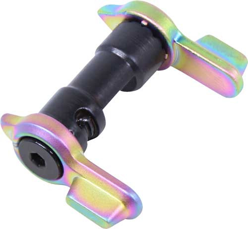 Guntec USA AR15 Multi Degree Short Throw Ambidextrous Safety with Rainbow PVD Coating - Part AMBISTMDMRPVD