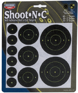 Birchwood Casey Shoot-N-C Assorted Targets – 132 Self-Adhesive Bullet Hole Targets for Indoor and Outdoor Use