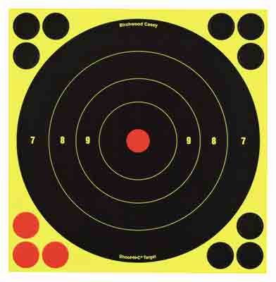 Birchwood Casey Shoot-N-C 8-Inch Target Pack with Bright Chartreuse Rings