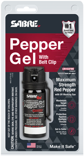 Sabre Red Pepper Gel Flip Top – 1.8 oz with Holster for Personal Safety