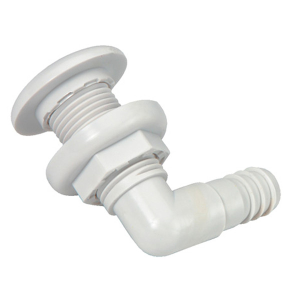 Johnson Pump 75035-00 Thru-Hull Connector - 3/4 inch 90 Degree White