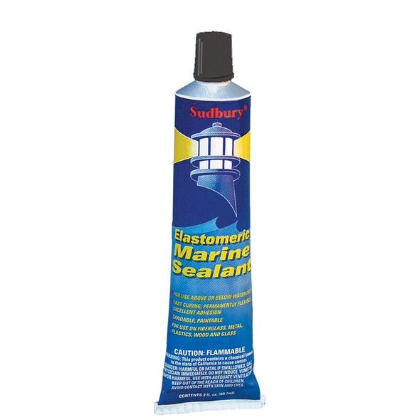 Sudbury Elastometric 3 oz (89ml) Sealant Tube - Black for Marine and Heavy Duty Applications