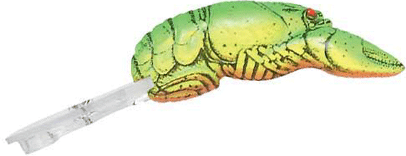 REBEL F7734 Teenie Wee Crawfish 1.5-inch Crawfish Lure with Chartreuse and Green Colors