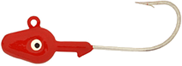 H&H Lure Double Eye Jighead 1/2 oz, 10-pack, Bright Red