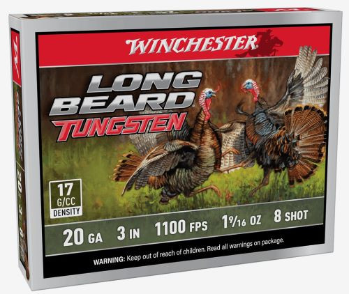 Winchester Long Beard TS17 20 Gauge 3-Inch Non-Toxic Shotgun Shells - 1100 FPS, #8 Shot, 1-9/16 Oz, Pack of 5