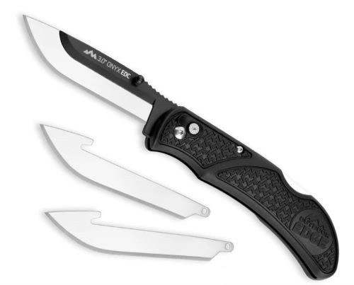 Outdoor Edge Onyx EDC 3-Inch Stainless Steel Pocket Knife with Non-Slip Handle