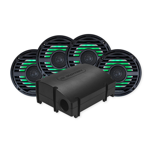Aquatic AV PRO Classic Black Platinum Kit with 6.5-inch Marine Speakers and SWA6 Bluetooth Subwoofer