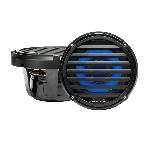 Aquatic AV Elite 10-Inch RGB Subwoofer - Black with 600W Power and Waterproof Design