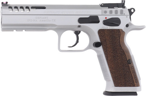 Tanfoglio Stock Master 9mm Semi-Auto Pistol with Chrome Finish and 4.75-Inch Barrel