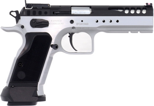 Tanfoglio Limited Master 9mm Semi-Auto Pistol with Chrome Frame and Adjustable Sights