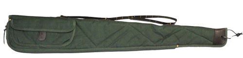 Bob Allen Canvas Rifle Case in Green with Leather Trim and Water-Resistant Exterior