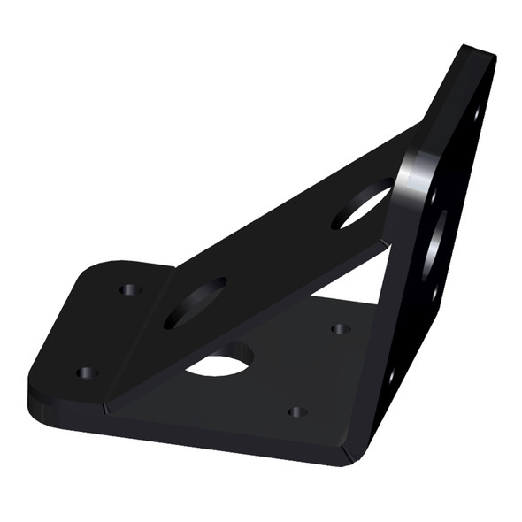 Power-Pole Deck Mount with 0-Inch Setback and 6-Inch Rise in Black – Model PKB-D-0-4-U-BK