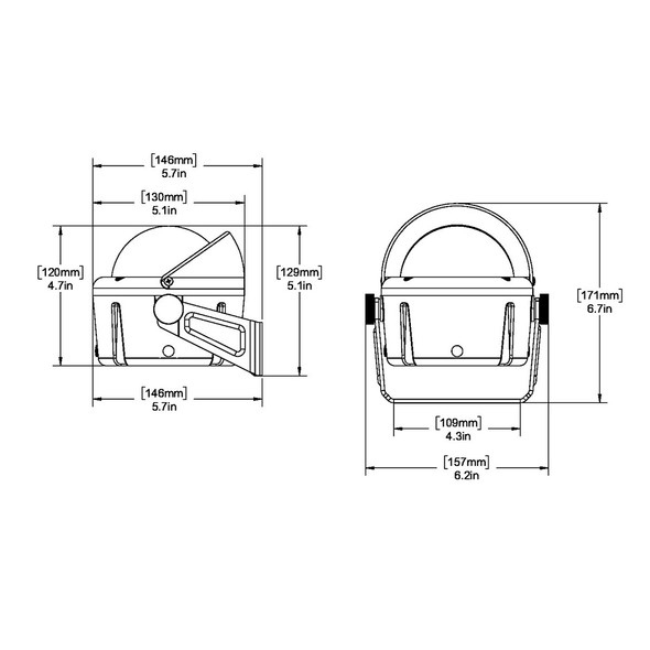 Ritchie HB-740 Helmsman Compass with Bracket Mount and Green NiteVu Illumination