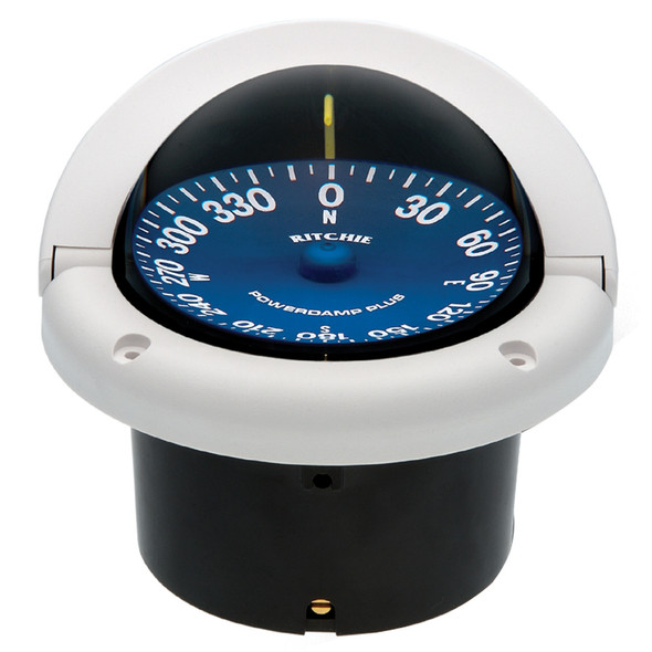 Ritchie SS-1002W SuperSport Compass - Flush Mount with Blue Open Face Dial and Green LED Lighting