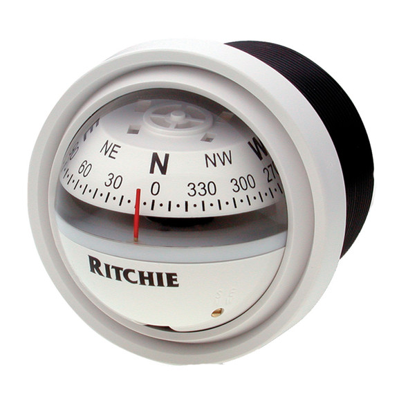Ritchie V-57W.2 Explorer Compass – Dash Mount with White Bezel and 70mm Dial