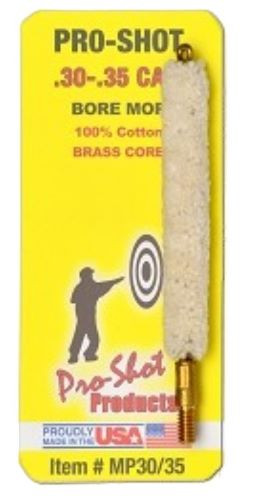 Pro-Shot Products MP30-35 Cotton Bore Mop with Brass Base for Oil and Solvent Cleaning