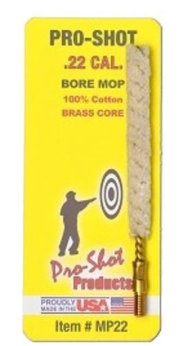 Pro-Shot Products MP22 Cotton Bore Mop with Brass Base for Oil and Solvent Cleaning
