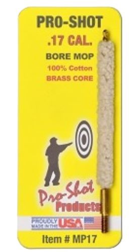 Pro-Shot Products MP17 Cotton Bore Mop with Brass Base for Oil and Solvent Cleaning