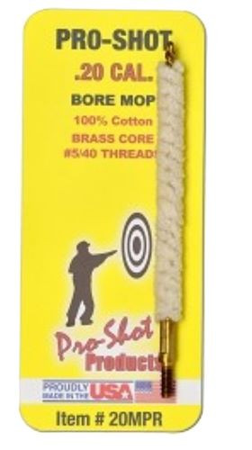 Pro-Shot Products 20MPR Cotton Bore Mop with Brass Base for Oil and Solvent Use
