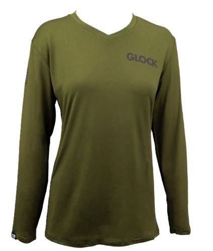 Glock Ladies Performance Long Sleeve T-Shirt in Military Green, Size Large