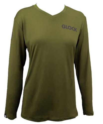 Glock Hooded Performance Long Sleeve T-Shirt – Medium Gray Cotton